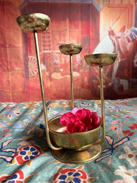 Vintage Other - 3/$10 Vintage Brass Tone Multi Candle Holder / Pedestal Bowl Decor ✨